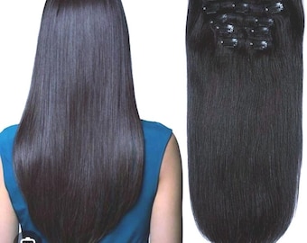 Clip in 18”  human hair, 8 piece