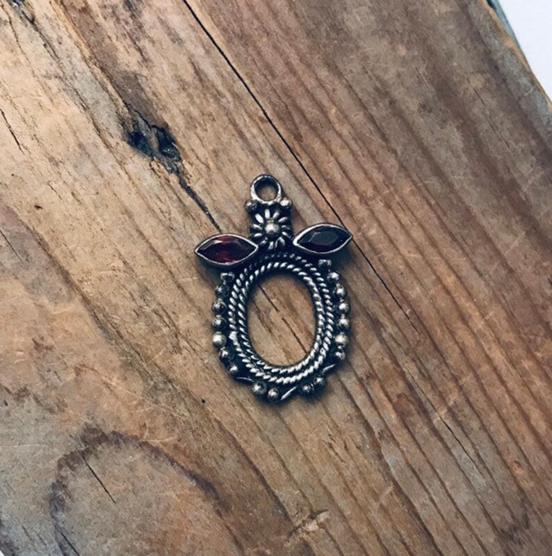 Vintage Pendant Garnet Sterling Silver January Birthstone Gifts Under 30 Dressy Statement Jewelry