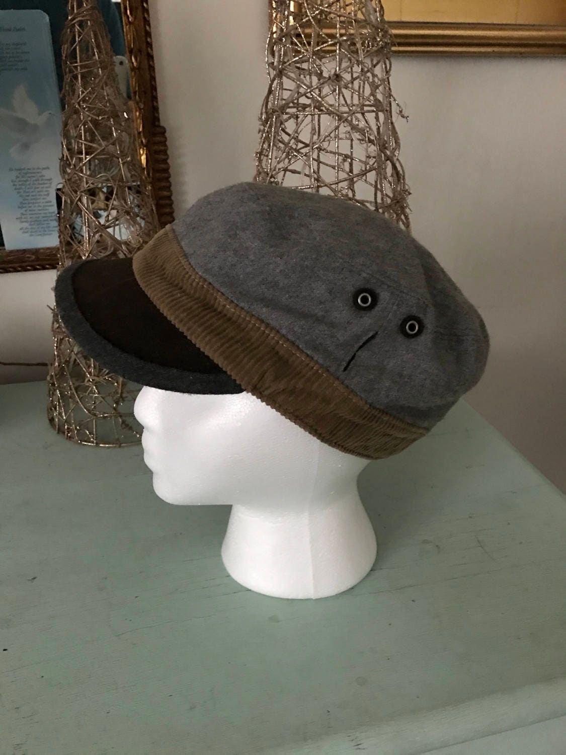 Vintage Grace Hats Newsboy Cap Messenger Hat Black Olive Gray Etsy