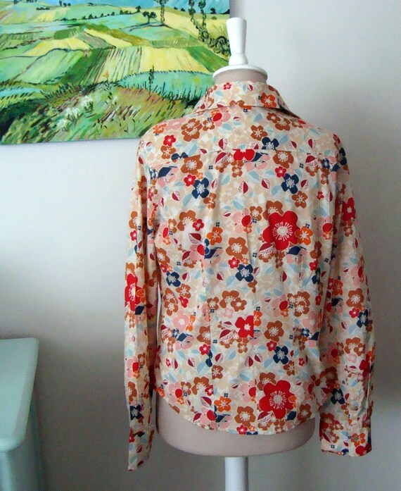 SALE Vintage FOURTYS Blouse, Asian Floral, Spring… - image 2