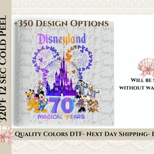 Disneyland Magical Years Dtf, Disneyland 70th Transfer, Disneyland 70th Anniversary Dtf, Magic Land Anniversary Dtf, Disney 70th Magic Dtf.