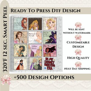 Disney Princess Era DTF Transfer, Disney Princess Quotes DTF, In My Disney Princess Era DTF, Disney Princesses Dtf, Disney Girls Trip Dtf.