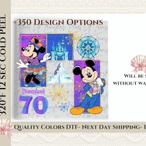 Disneyland Mickey and Minnie 70th Anniversary Dtf, 70 Years of Magic Transfer, Disneyland Anniversary Dtf, Disneyland Family Vacay Transfer.
