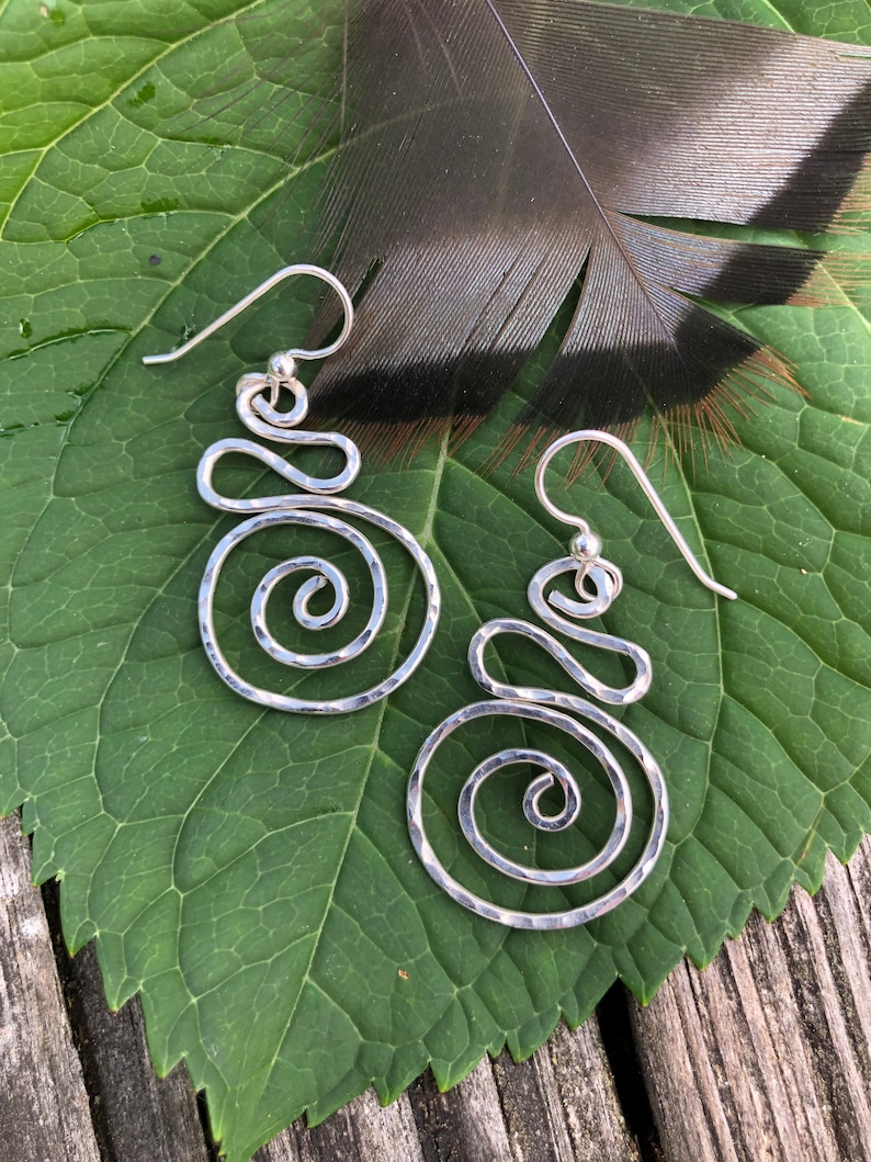 Hammered Silver Wire Earrings Etsy