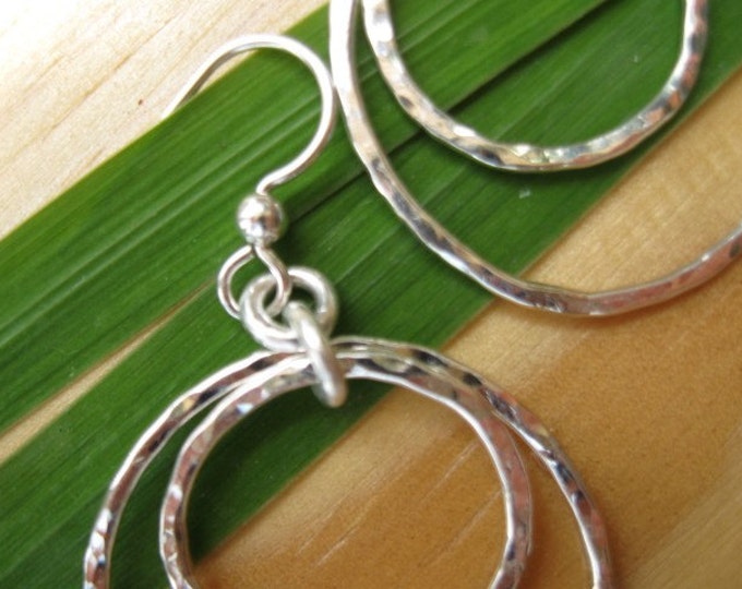 Hammered Sterling Silver Hoop Earrings