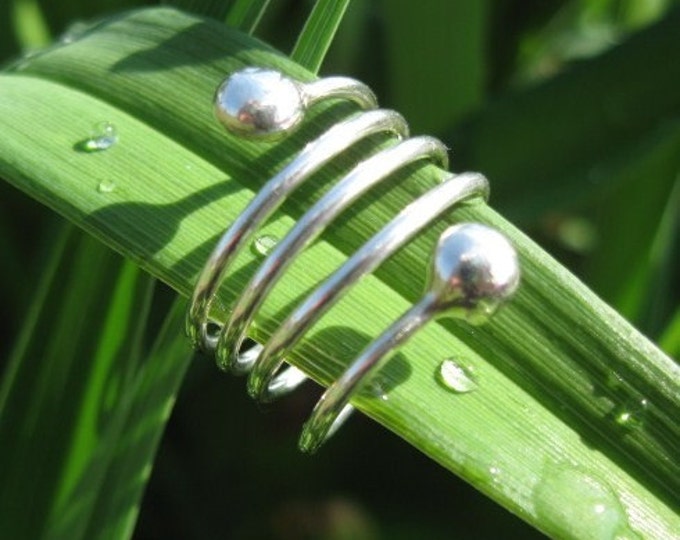 Sterling Rain Drops Ring