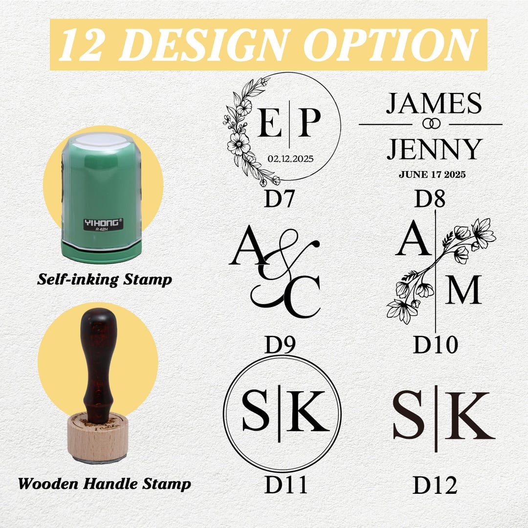 For Stamp Design Wedding Logo Stamp,custom Stamp for Weddings,initial Stamp,custom ...