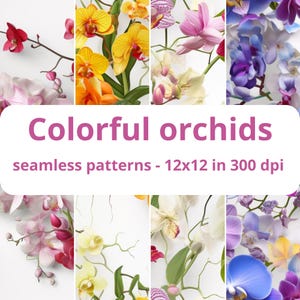 Carta orchidea digitale, texture stampabili senza cuciture - Uso commerciale - DOWNLOAD immediato