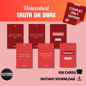 Unleashed: Truth or Dare - editie alleen voor stellen | Digitale kaartspellen | Vragen | 108 kaarten | Gezelschapsspellen | Directe download