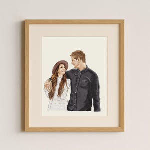 Personalized Couple Watercolor Portrait: Custom Digital Art from Photo - Unique Wedding, Engagement, Anniversary Gift