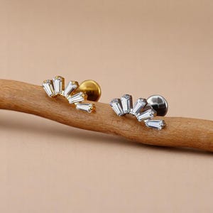 Nap Earrings, Rook Earring, Flat Back Earring, Helix Earrings, Titanium Earrings, Conch Earring, Tragus Earring, Waterproof Jewelry