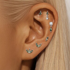 Pendientes de siesta, pendientes de ágata musgosa, pendientes de torre, pendientes de espalda plana, pendientes de hélice, pendientes de caracola, pendientes de trago, pendientes de cartílago