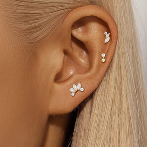 Nap Earrings, Rook Piercing, Opal Stud Earrings, Flat Back Earrings, Conch Piercing, Helix Earrings, Tragus Earring, Opal Earrings