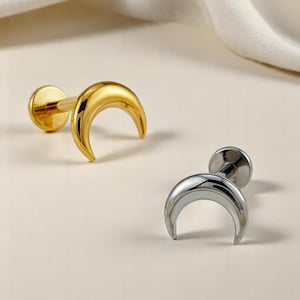Nap Earrings, Cosmic Earrings, Rook Piercing, Flat Back Earrings, Conch Piercing, Helix Earring, Titanium Earrings, Tragus Earring