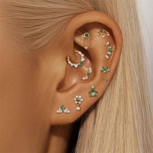 Pendientes de siesta, pendientes de ágata musgosa, pendientes de torre, pendientes trepadores, pendientes de espalda plana, pendientes de hélice, pendientes de caracola, pendientes de trago