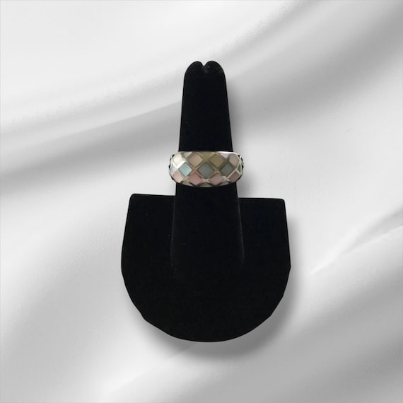 Sterling Silver Multi Colored Ring, Size 7 - image 1