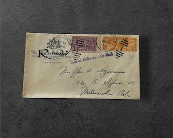 RARE The Kentucky Hotel, Louisville, KY Special Delivery – Air Mail Excellent Hotel Advertising Cover, Nice Condition