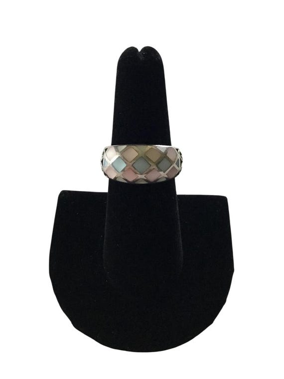 Sterling Silver Multi Colored Ring, Size 7 - image 4