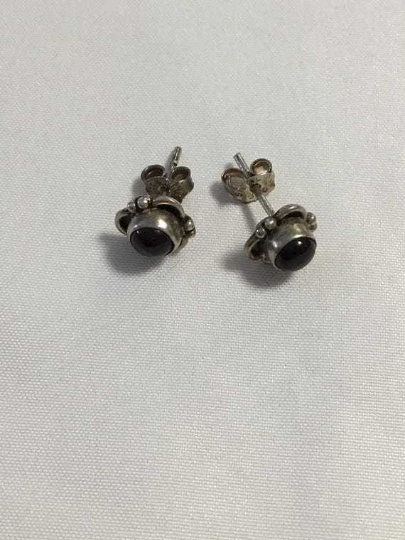 Sterling Silver Brown Stud Earrings - image 5