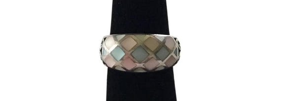 Sterling Silver Multi Colored Ring, Size 7 - image 6