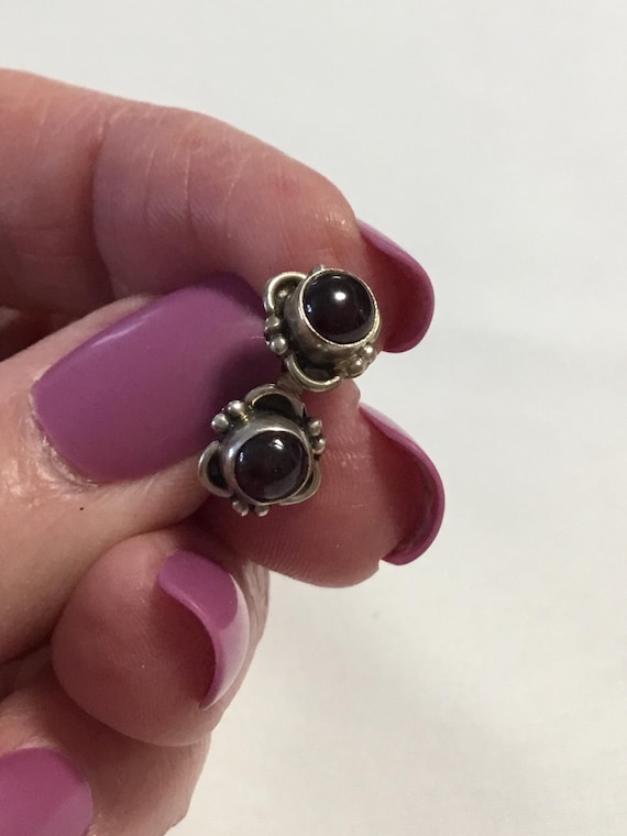 Sterling Silver Brown Stud Earrings - image 4