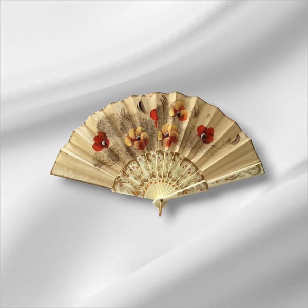 Abanico plegable floral