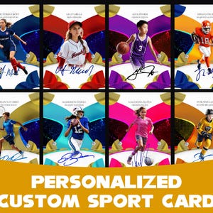 Personalized Custom Sport Card for Kids, Custom Sport Card Memorabilia Card, Baseball, Soccer, Hockey, Football, Basketball, Sport Card Kids