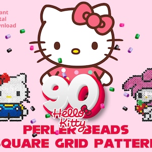 Cute Cat Perler Bead Pattern Collection, sample perler beads for crafting, gift, party, wall art, kids room, clever kids, creative kids