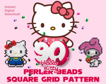 Cute Cat Perler Bead Pattern Collection, sample perler beads for crafting, gift, party, wall art, kids room, clever kids, creative kids