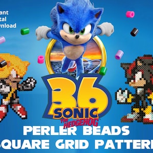Sonic the Hedgehog Perler Bead Patterns: 36 Designs (PDF)
