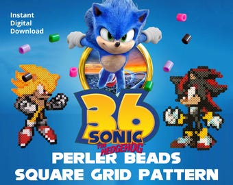 Sonic the Hedgehog Perler Bead Patterns: 36 Designs (PDF)