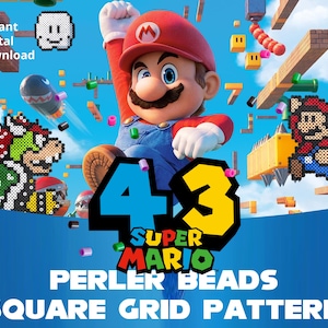 Super Mario Perler Bead Pattern Collection, sample perlerbeads for crafting, gift, party, wall art, kids room