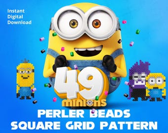 Minions Perler Bead Pattern Collection: 49 Designs (PDF)