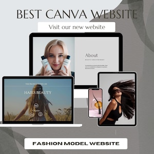 Haar-Website, Website-Vorlage, Canva-Website, Website-Theme, benutzerdefinierte Website, Friseursalon, Hair Branding, Branding Kit, Hairstylist, Vorlage,