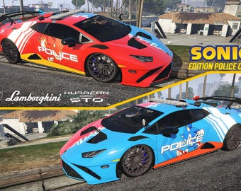 Lamborghini Huracan STO pd all blue (Sonic edition) Fivem ready