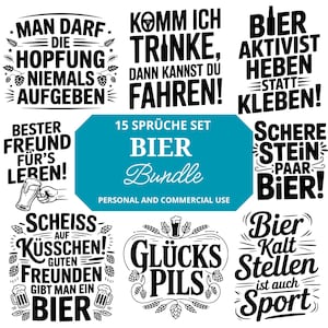 German Beer Sayings SVG PNG Bundle Alcohol SVG Drinks SVG Cricut Silhouette Plotter File SVG German Sayings SVG Print on Demand T-Shirt Pod