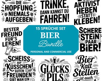 German Beer Sayings SVG PNG Bundle Alcohol SVG Drinks SVG Cricut Silhouette Plotter File SVG German Sayings SVG Print on Demand T-Shirt Pod