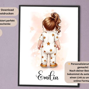 Póster infantil personalizado con nombre, descarga digital, imagen de pared, idea de regalo para habitación infantil, regalo para bebé, póster imprimible personalizado