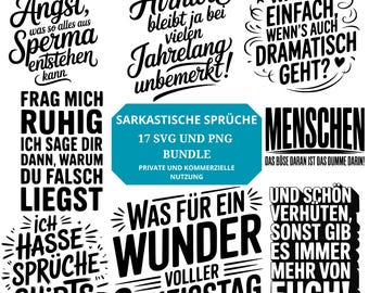 German sarcastic sayings bundle, SVG saying, T-shirt, Cricut Silhouette plotter file, SVG German sayings, print on demand T-shirt pod