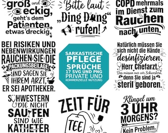 Sarcastic Nursing Sayings SVG PNG Bundle Nurse Caregiver Plotter File Cricut Print on Demand Gift Digital T-shirt Saying