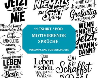 German motivation sayings svg png Bundle saying svg T-shirt svg Cricut Silhouette Plotter file SVG German sayings print on demand Tshirt