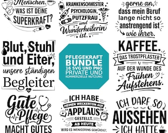 Care Sayings SVG PNG Bundle – Caregiver Elderly Care Saying Plotter File Cricut Silhouette Print on Demand Gift Idea Digital