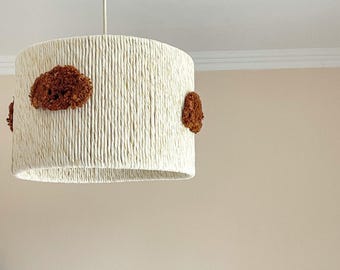 Macrame Dog Lamp Shade | Boho Hanging Light, Natural Cotton Rope, Nursery Decor