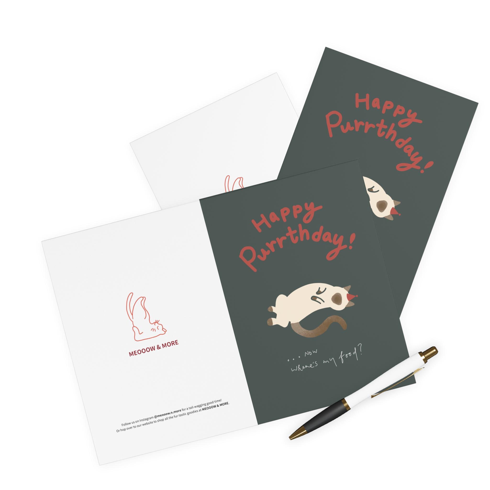 Biglietto Di Compleanno Simpatico Con Gatto Ragdoll - Cartolina Divertente Per Amanti Dei Gatti Con Adesivi