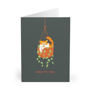 Cartão de aniversário engraçado de gato ruivo para amantes de gatos Cartão de aniversário fofo de gato para sua mãe gata Cartão de pai de gato Cartão de felicitações com tema de gato para aniversário