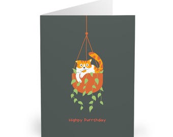 Funny Ginger Cat Birthday Card for Cat Lovers Cute Cat Birthday Card for Her Cat Mom Card Cat Dad Card Cat Themed Greeting Card for Birthday