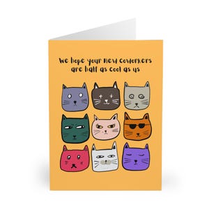 Nouvelle carte de travail, cartes de départ amusantes, carte de départ de collègue, carte pour un nouvel emploi, carte de jeu de mots chat drôle nouveau travail - cartes d'adieu