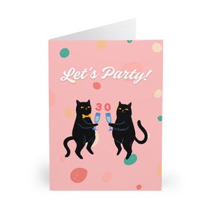 Carte de 30e anniversaire - Carte de 30e anniversaire personnalisée drôle de 1995 pour les amoureux des chats, jolie carte de voeux de chat pour cadeau de célébration de 30e anniversaire