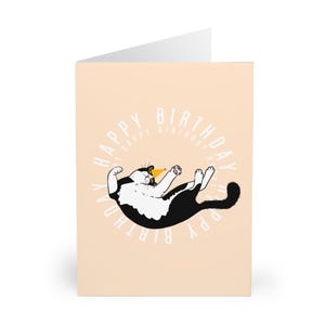Funny Tuxedo Cat Birthday Card Cute Black and White Cat Greeting Card for Cat Lover Cat Mom Cat Dad Cat Owners and Pet Parent Birthday Gift