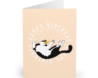 Funny Tuxedo Cat Birthday Card Cute Black and White Cat Greeting Card for Cat Lover Cat Mom Cat Dad Cat Owners and Pet Parent Birthday Gift